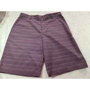 Adidas Golf Shorts Mens 34 Burgundy Plaid Performance Stretch Flat Front...